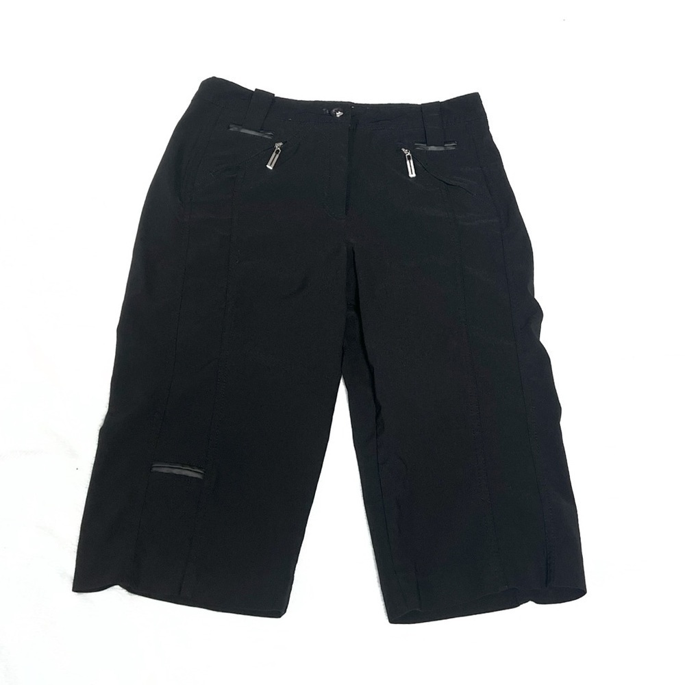 NEW Jamie Sadock Bermuda Shorts Solid Black Pockets Low Rise Stretch Sz 0
